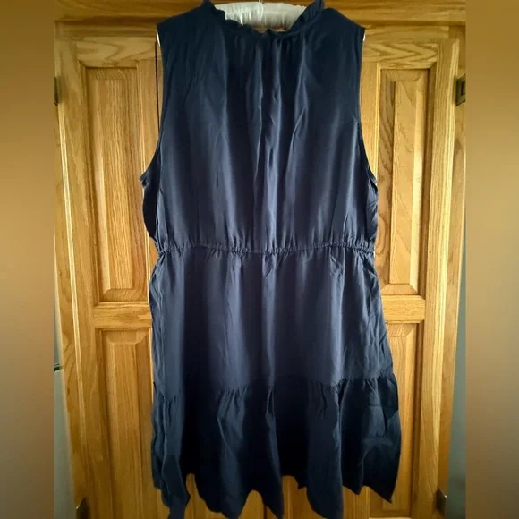 Plus Size XXL Navy Blue Sleeveless Tiered Dress Casual Summer NWT - Picture 4 of 7